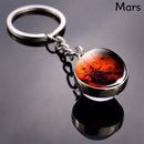 Solar System Metal Pendant Galaxy Earth Mars Glass Moon Keychain (Mars) Newly