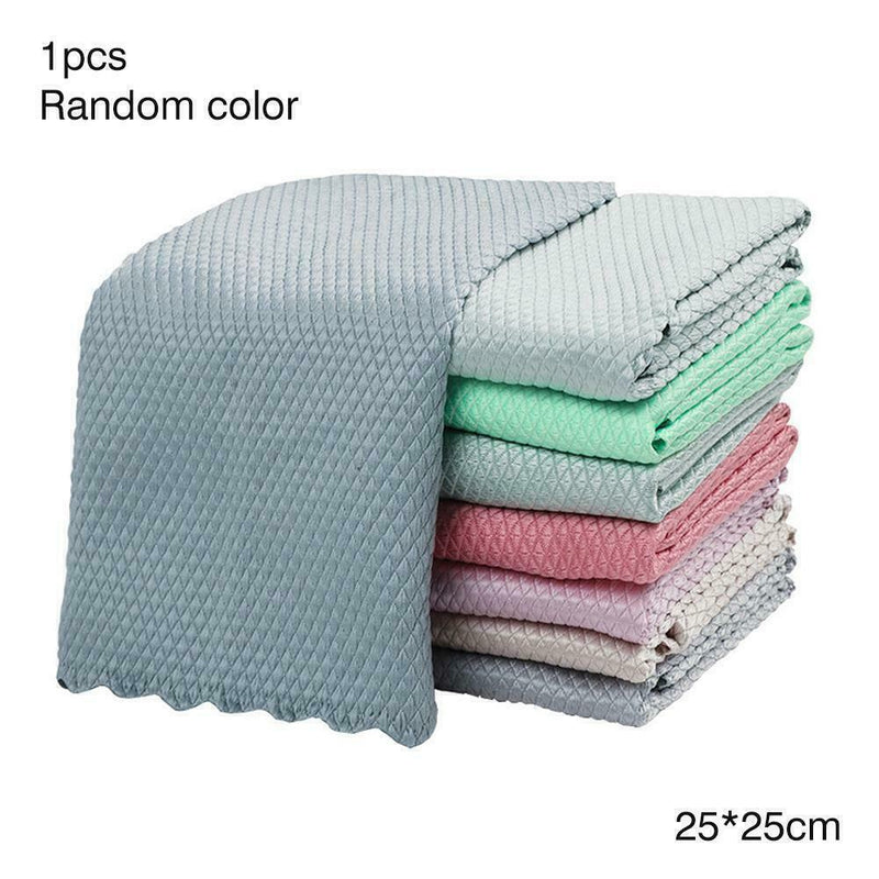 1xKitchen Cleaning Cloth Wipes Table Window Dish Towel Rag Soft DIY Towels E2Y6