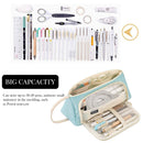 Simple Pencil Case Large Cosmetic Travel Pen Stationary Bags (Light Blue) Newly