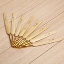 8pcs 8 sizes Bamboo handle Golden Aluminum Crochet Hooks Needles 2.5mm-6mm Newly