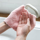 Coral Fleece Hand Towel Household Absorbent Cleaning Cloth Superfine Fiber Wi