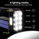 Solar Charging Flashlight Searchlight 8 LED Spotlight USB Rechargeable Torch