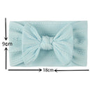 Soft Nylon Baby Headband Bows Newborn Girls Infant Turban Hairband (Blue)