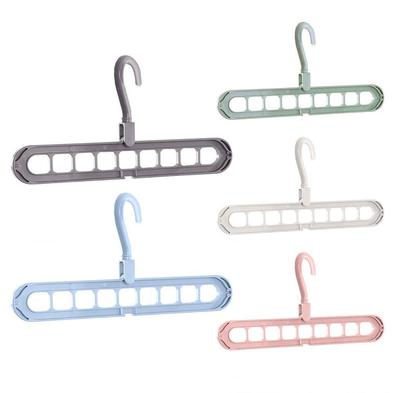 6pClothes Wardrobe Hanger Hook Clothing Hanging Rack Shelf Organizer (Grey)