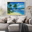 Summer Beach Oil Paint By Numbers Kits DIY Handpainted on Canvas Wall Art