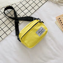 Fashion Women Canvas Patchwork Crossbody Phone Bag Mini Handbags (Yellow)