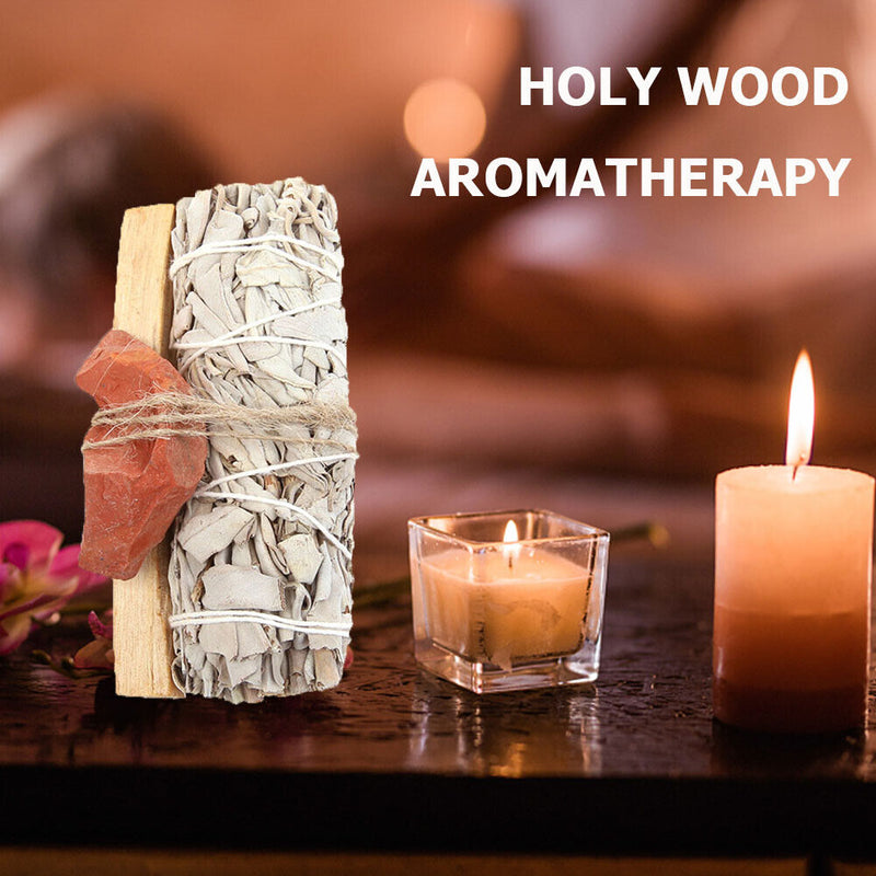 White Sage Incense Bundles Sacred Wood Aroma Indoor Home Purification (A)