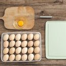 24 Grid Egg Storage Box Refrigerator Dumplings Egg Holder (Light Green) Newly