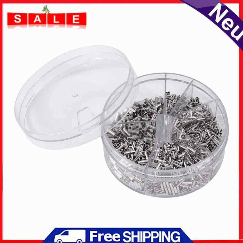 1900pcs 5 Models Ferrule Kit Wire Copper Crimp Male Uninsulated Electric