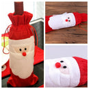 Home Wine Bottle Cover Bag Christmas Gift Elasticated Collar Red Santa Claus