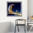 5D DIY Diamond Painting Moon Building Full Round Drill Mosaic Art Picture