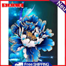 5D Diamond Painting Blue Peony Flower Set Full Round Mosaic Picture Home Decor