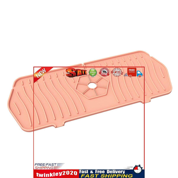 Kitchen Silicone Faucet Absorbent Mat Sink Water Splash Odor Guard (Pink) Newly