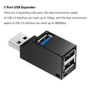Universal Data Transfer Mini Portable Adapter 3 Ports USB 3.0 Hub Splitter Box