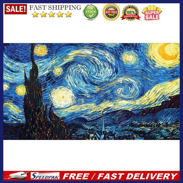 Mosaic Picture Starry Sky Round Diamond Painting Cross Stitch Rhinestone Cr