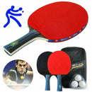 2 Professional Table Tennis Racket Long Paddle Pong + Sets Bat 40mm 3 Balls C9B7