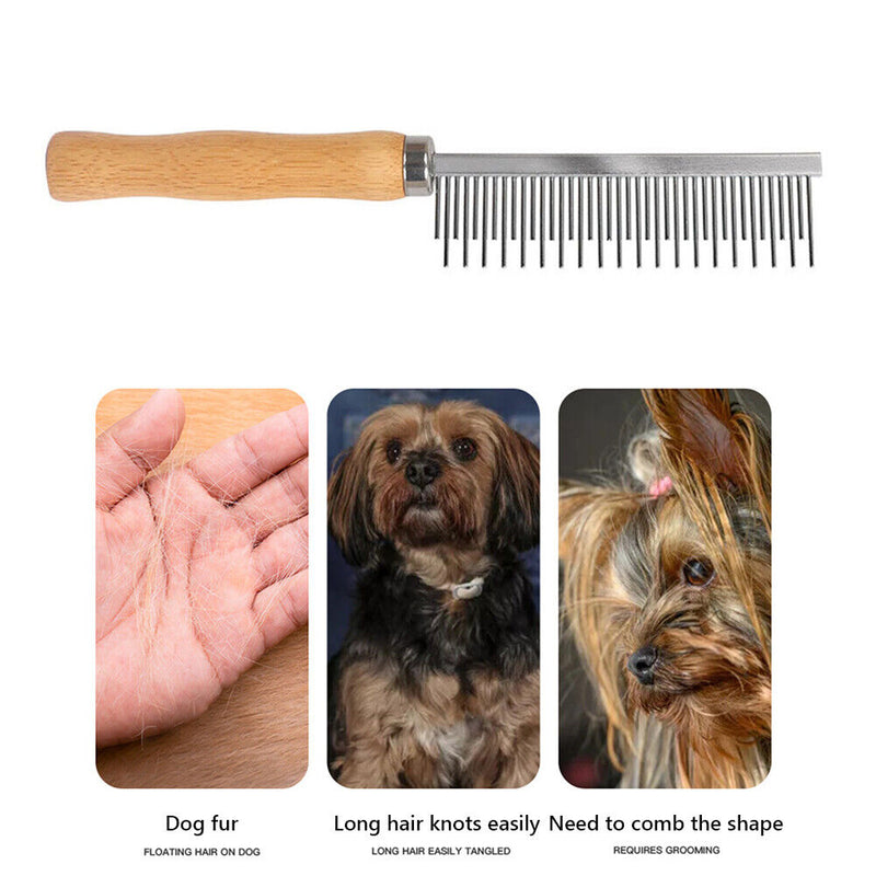 Pet Dematting Flea Comb Cats Dog Grooming Hair Removes (Long Short Needle)