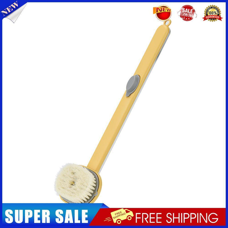 Long Handle Exfoliating Bath Skin Brush Body Scrub Shower Cleaning (Yellow)