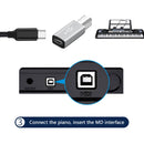 USB Type C to USB B Adapter for Printer MIDI Controller (White Straight)