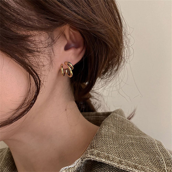 Woman Simplicity Ear ring Fashion Hoop Earring Earrings C Shaped Open Circle