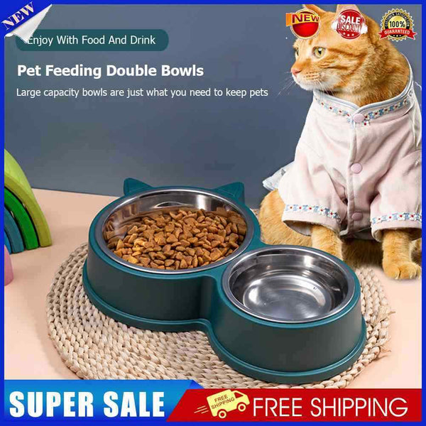 #A 2 in 1 Drinker for Cats Food Storage Drinking Dish Feeder Pet Supplies Anti S