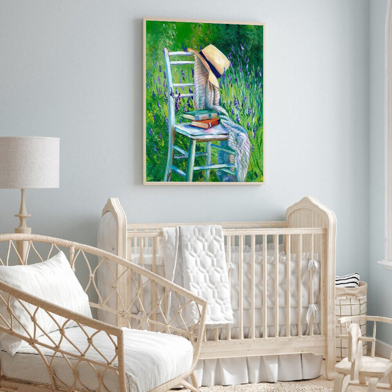 DIY Paint By Number Kit Chairs on The Grass Abstract Acrylic Paint Craft Gifts