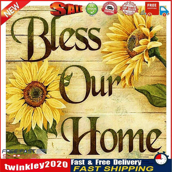 5D DIY Diamond Painting Sunflower Full Round Rhinestones Mosaic Home Decor Newly