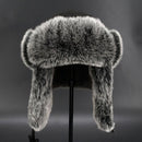 Cossack Suede Leather Bomber Hats Earflap Bonnet Trapper Hat Faux Fur Earflap