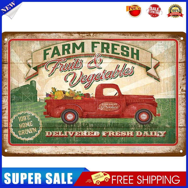 Metal Tin Sign Plaque Wall Farm Vegetable Fruit Posters Iron Art Painting