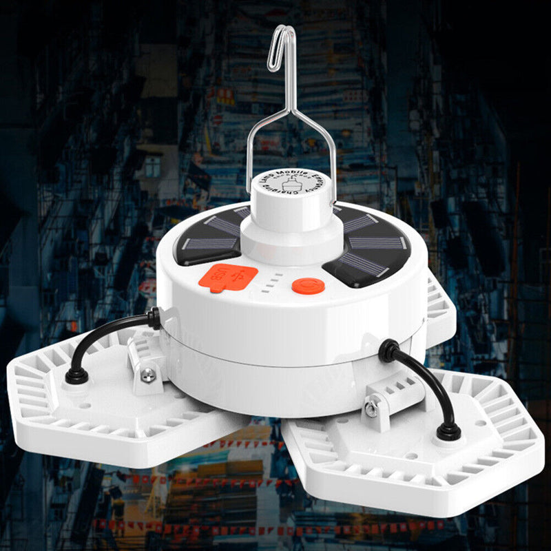 3-Sided Stable Camping Light, Rechargeable USB Emergency Lamp with Hook for d