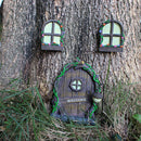 3pcs/Set Lovely Mini Landscape Fairy Windows Door Set for Outdoor Yard Ornament