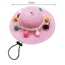 Colorful Adjustable Dog Straw Cool Sun Hats Puppy Pet Cat Costume Pet Supplies