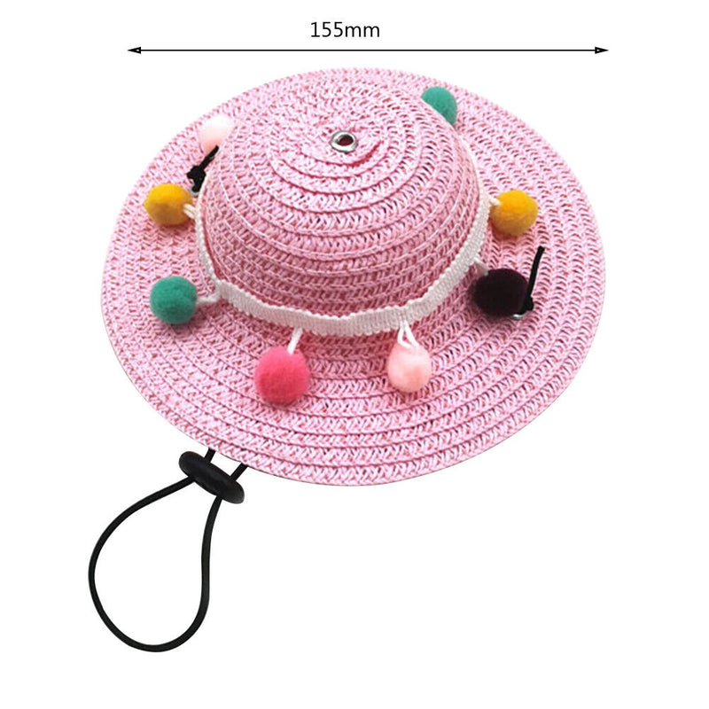 Colorful Adjustable Dog Straw Cool Sun Hats Puppy Pet Cat Costume Pet Supplies