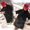 Fashion Women Bling Solid Color Short Sleeve Loose T-Shirts Glitter Long Tops