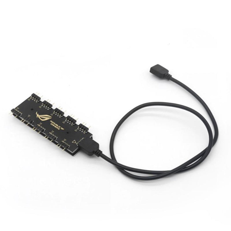 10 RGB Sync HUB Splitter Extension Cable for Motherboard RGB Fan (5V 3Pin) Newly