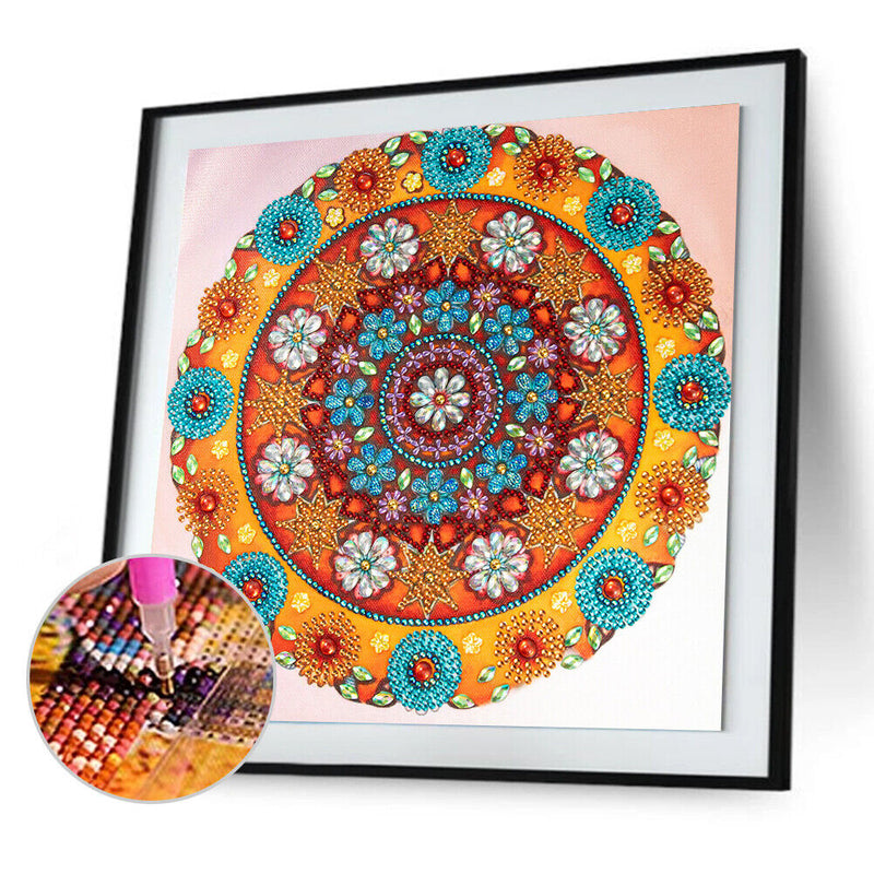 DIY 5D Mosaic Mandala Flower Part Special Shape Diamond Painting Kit (B049)