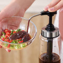 Stainless Steel Oil Bottle Pressure Nozzle Sauce Push-type Pump (Black)
