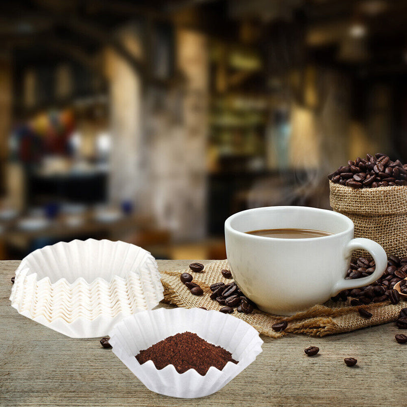100Pcs White Coffee Filters Cone-Shape Drip Coffee Powder Filter Papers Strainer