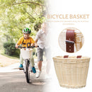 Kids Bike Basket Women Students Bicycle Rattan Weaving Front Basket (Beige)