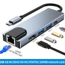 SD TF RJ45 USB 3.0 Type-C Splitter USB C HUB PD Charging 4K HDMI For Laptop PC