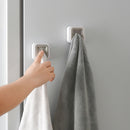 Punch-free Towel Hook Adhesive Push-in Hanger Rag Storage Plug Racks (Grey)
