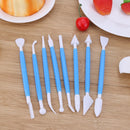 8pcs/set 16 Patterns Fondant Cake Decorating Sugar Craft Modeling (Blue)