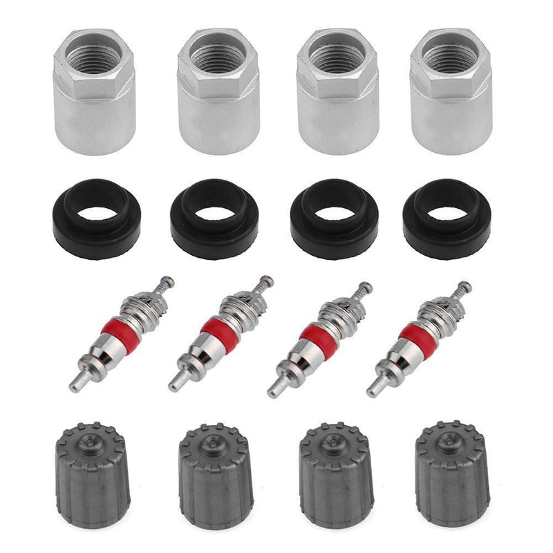 Occitop 4 Sets Car Tire Pressure Sensor TPMS Service Kit with Nut Valve Cap Di