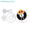 5pcs Girl Summer Time Cutting Dies Scrapbook Embossing DIY Craft Album Card