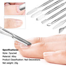 7pcs Nail Art Pusher Stick Manicure Cutter Cuticle Pusher Dead Skin Remover