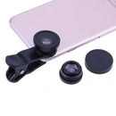 3 in 1 Fish Eye+ Wide Angle+ Macro Camera Lens Kit for Phone (Black) Newly