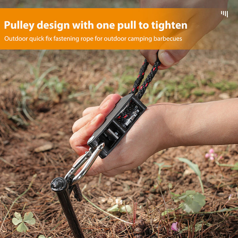 Adjustable Rope Hanger Tent Wind Rope Pulley Ratchet Hanger for Camping Outdo