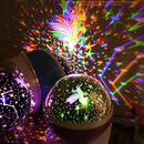 Rotary USB LED Night Light Star Projector Battery Kid Bedroom Lamp (Purple)
