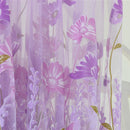 Offset Printing Sheer Curtain Yarn Tulle Window Screen Voile Panel(Purple)