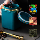 Sealed Storage Jar Coffee Bean Organizer Milk Powder Tea Food Cans (Green) Newly